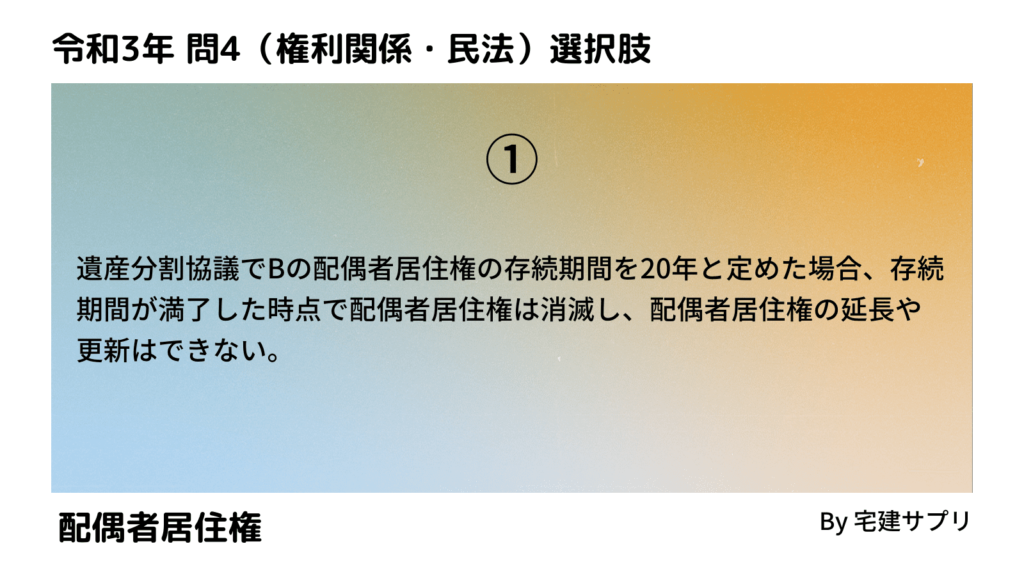 令和3年（2021年）10月宅建試験 問4-1